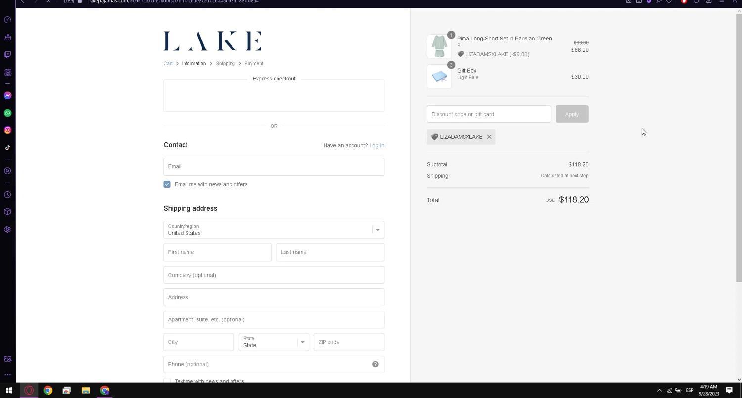 How to apply Lake Pajamas coupon code