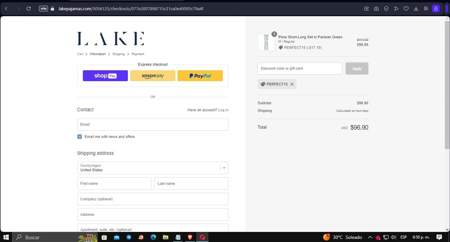 How to apply Lake Pajamas coupon code